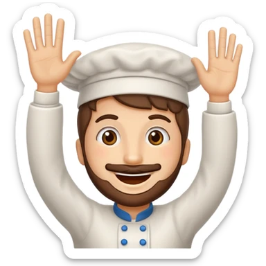 Create a cevapcici with eyes and a waving hand sticker