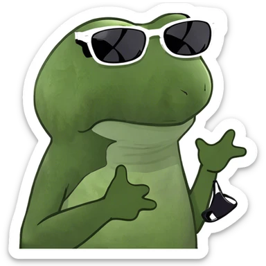 bufo with sunglasses sticker
