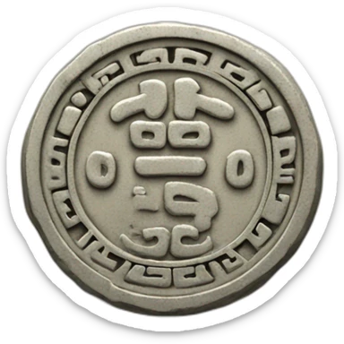 Coin with Chinese antic hieroglyphs  sticker