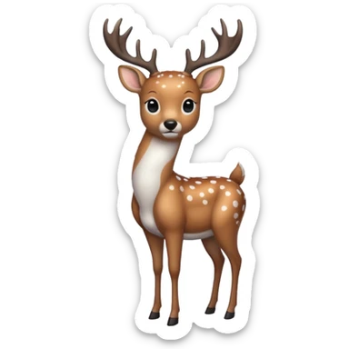 polka dot deer sticker