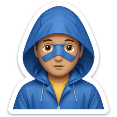 man in blue rain coat over head



 sticker