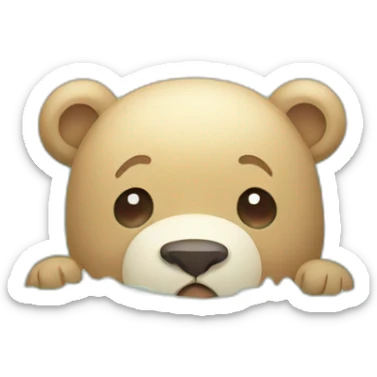 Cute bear bathes in water sticker