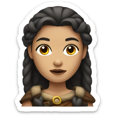 Viking woman with dark hair sticker