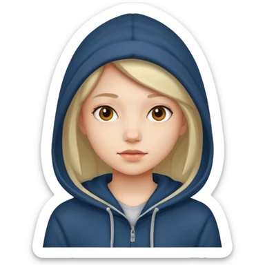 A girl wearing a hoodie sticker