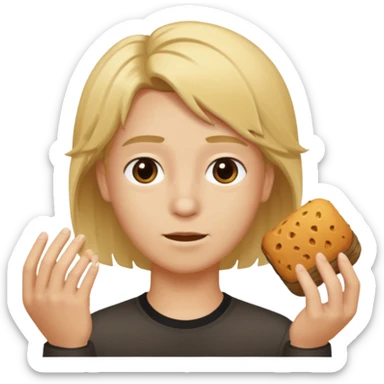 Je veux un garçon brun avec des mèches blondes qui montre à la caméra ses cheveux avec des mèches blondes sticker