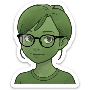 Girl with glasses  sticker