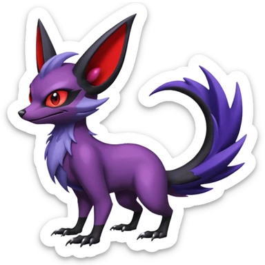 Shiny Noibat-Noivern-Mightyena-Fakémon-hybrid-creature (full body)  sticker