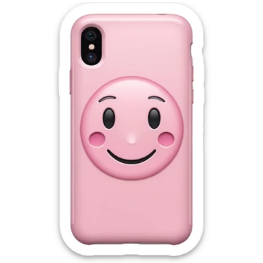 Aesthetic light pink iphone no smiley face inside case from the back sticker