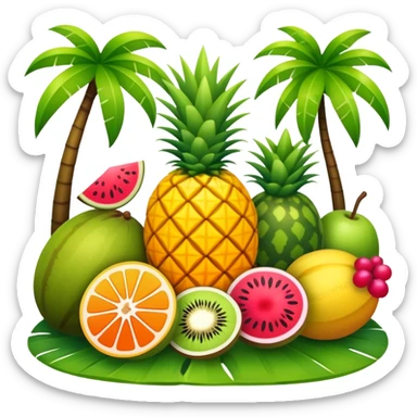 tropical jungle fruit landscape sticker