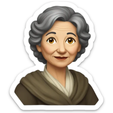 agniya barto old Russian woman writer with black hair sticker