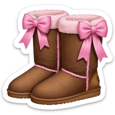 Brown Uggs With Pink Bows sticker
