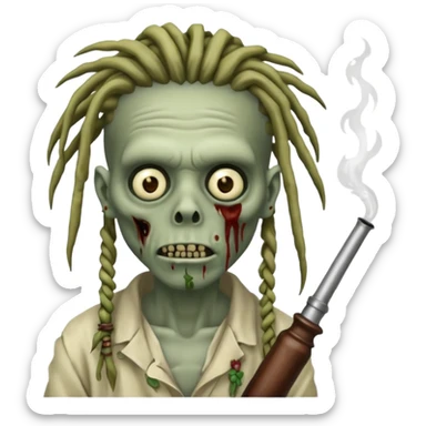 zombie with dreads opium  sticker