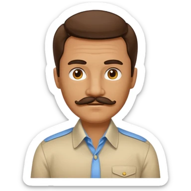 Retro 70s man face sticker