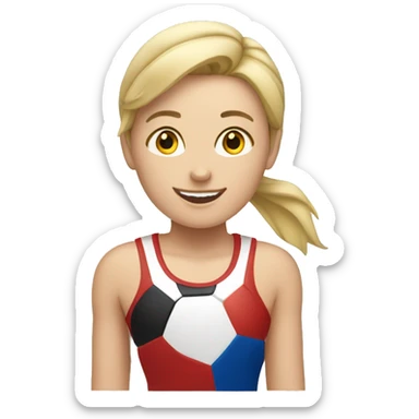 single white woman doing sports and stars around her sticker