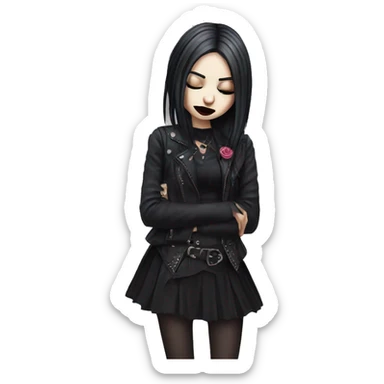 Goth girl kissing sticker