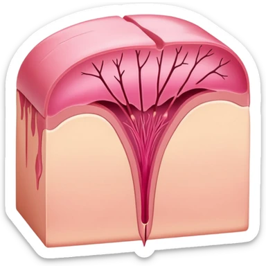 hair follicle cross, with pink colors sticker