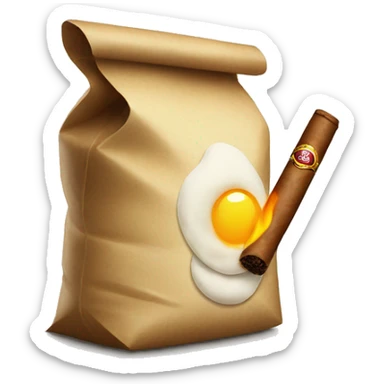 a bag of flour smokes a cigar sticker