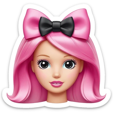 Barbie logo with black bow sticker