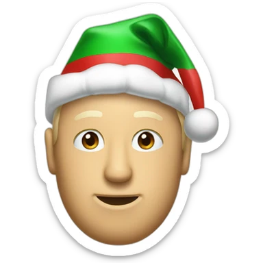 Larry Birds head with Christmashat sticker