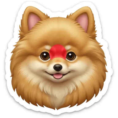 Create a cute tiny golden pomerania sticker