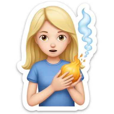 girl holding in a fart sticker