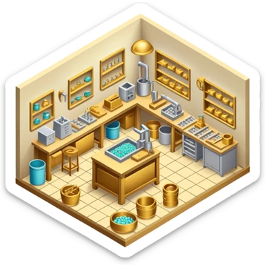 Isometric small jewelry factory gold sticker