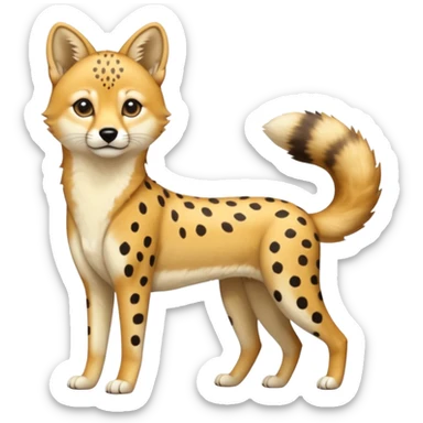 Cheetah-Dingo-Jackal-Civet-serval-shiba-inu-hybrid, full body sticker