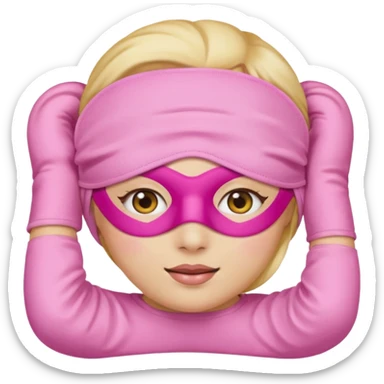  pink sleep mask face emji sticker