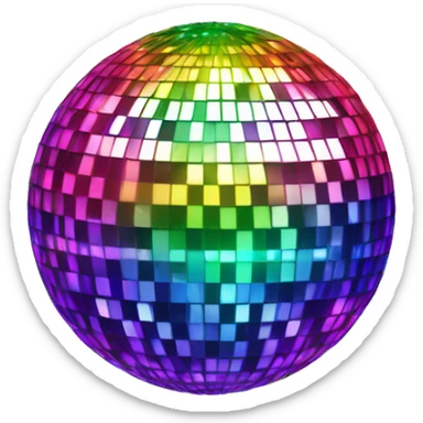 rainbow sparkle disco ball sticker