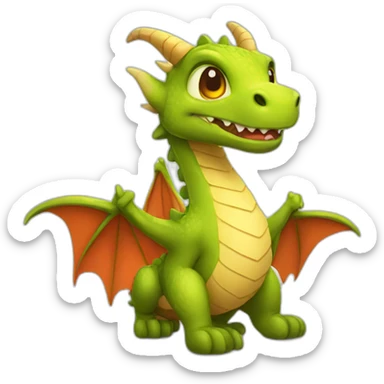 Cute dragon game sticker