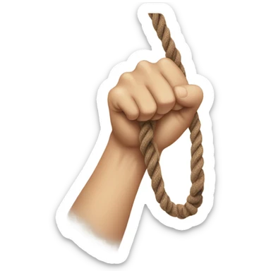 emoji hands pulling a rope tightly sticker