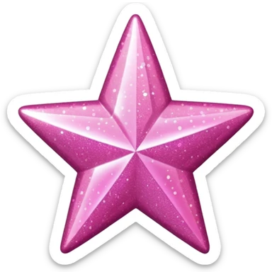 Pink Glitter Star and Heart sticker
