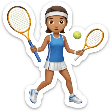 High resolution full body of a tennis player with just a one racket  sticker