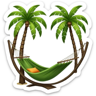 palm tree with hammock in Volcano Island sticker