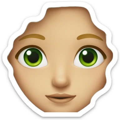 Blonde girl with long curly hair with green eyes sticker