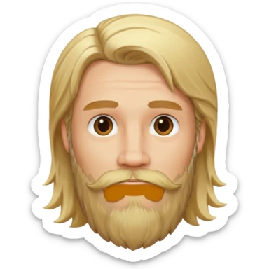 blonde long hair bearded man sticker
