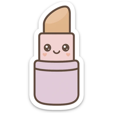 Edit the lipstick emoji to have nude color lipstick, keep the kawaii style, and remove the background. sticker