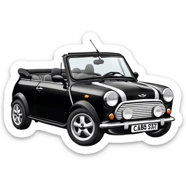 mini cooper cabriolet black sticker