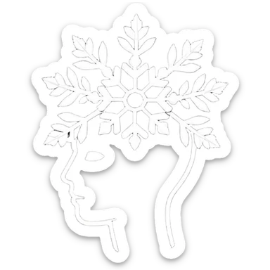 silhouette of a head with seasonal icons (leaf, snowflake, sun, flower) sticker