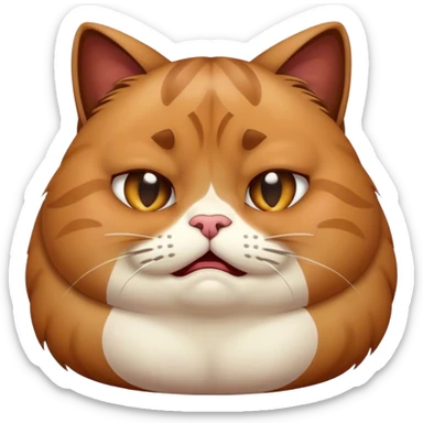fat cat crying  sticker