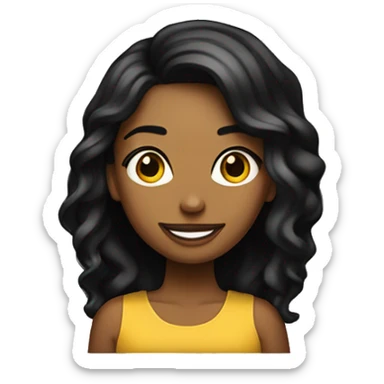 chica con cabello en la frente negro, de tez un poco morena sticker