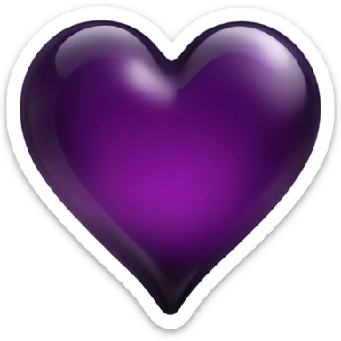 glass dark purple heart  sticker