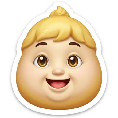 fantasy mascot named Womplepop featuring chubby soft shape sparkly eyes mischievous grin modern emoji style sticker