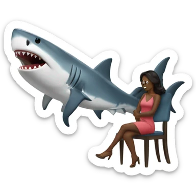 Shark on date night  sticker