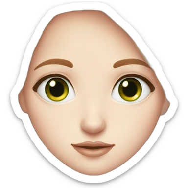 rouge hair girl pale skin circles round eyes green eye color sticker