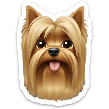 Yorkshire Terrier long hair covering his face sticker