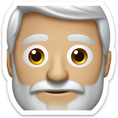 old-man-brown-hair-grey-long-beard-behind-laptop-blue-eyes-little-eye-brows sticker