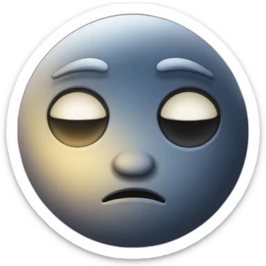 Moon face suspicious sticker