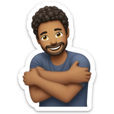 hugs gay man sticker