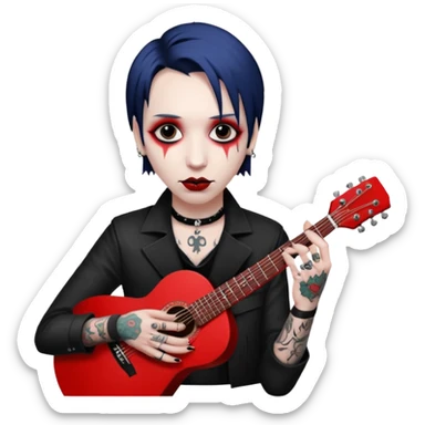 Marylin Manson avec une guitare Lil Peep avec une verre rouge  sticker